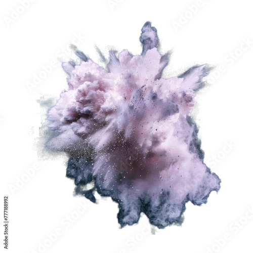 Pink powder cloud on Transparent Background