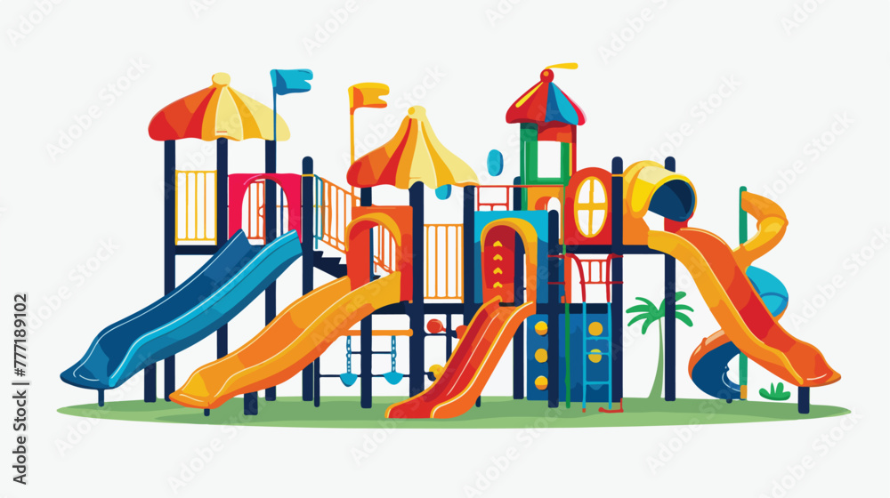 Funny colored playground for games isolated
