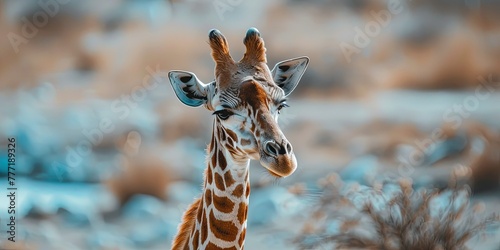 Giraffe head wild animal nature zoo © Людмила