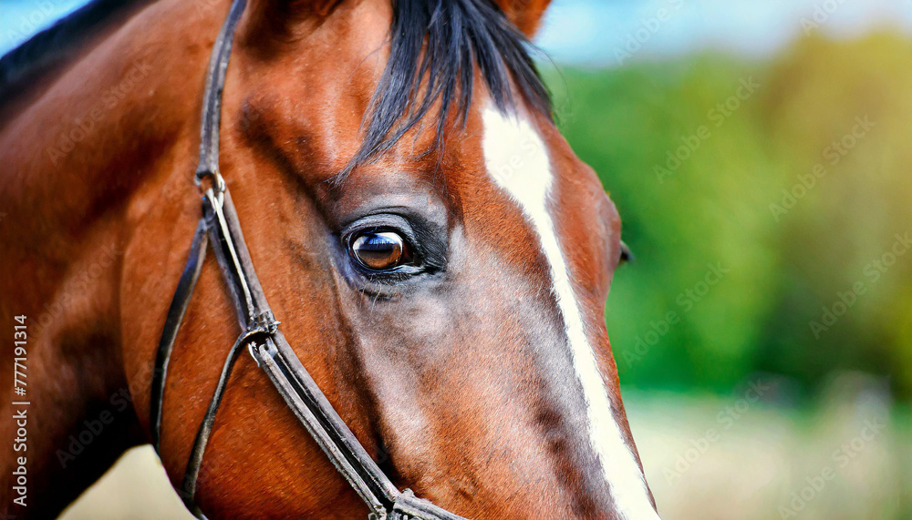 Fototapeta premium Eye of Arabian bay horse