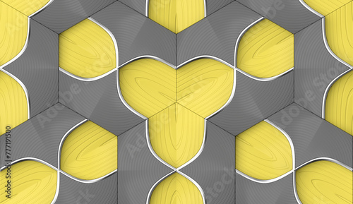 Seamless geometric 3D wallpaper pattern design