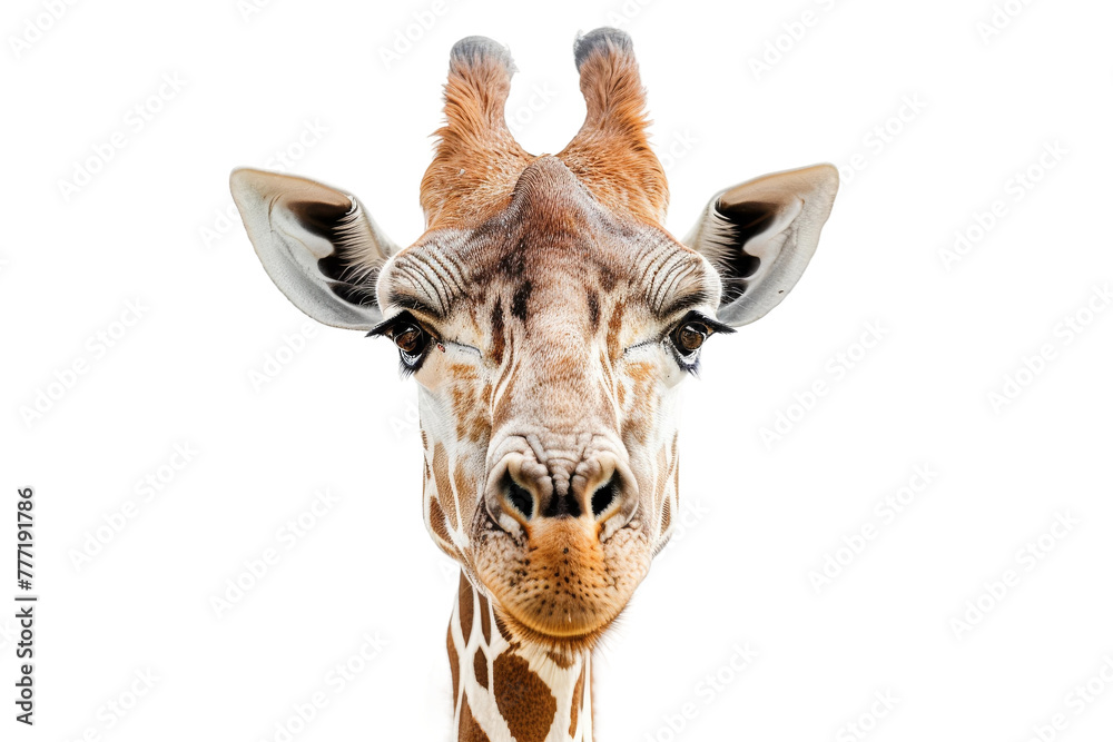 Graceful Giant Giraffe isolated on transparent background