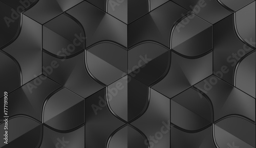 Seamless 3D geometric pattern for modern wallpaper design photo