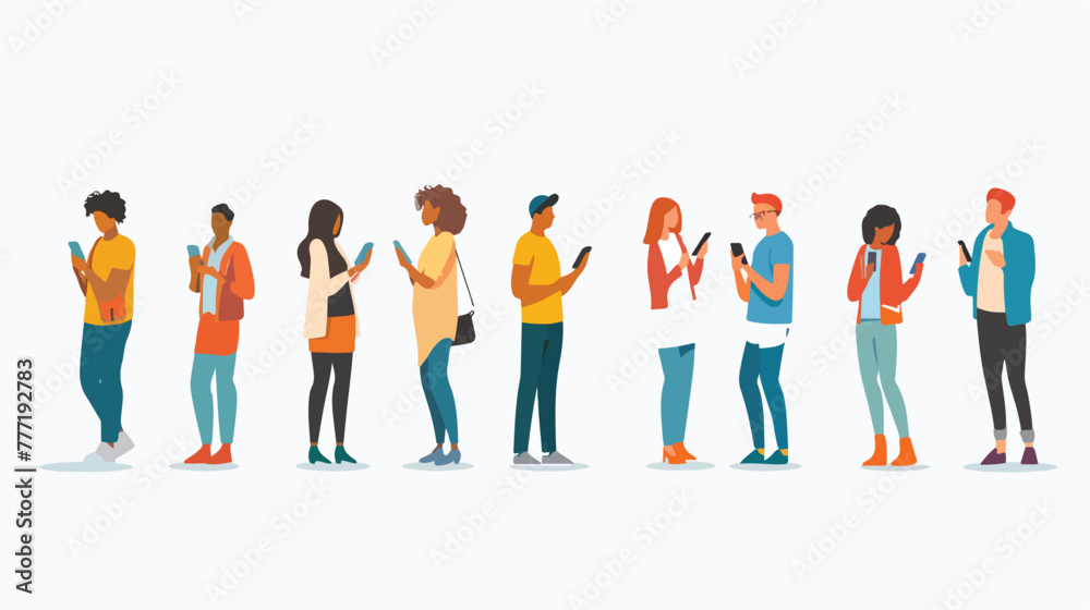 Illustration concept of people using smartphone technology