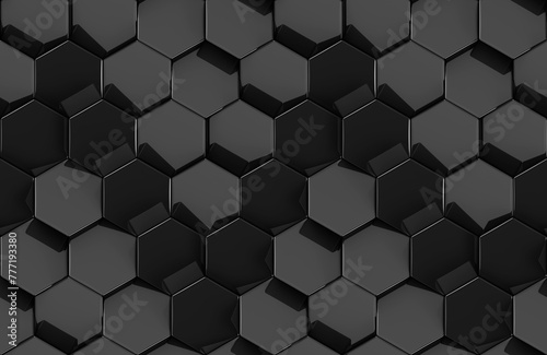 3D Hexagon Mosaic Pattern for Modern Design photo