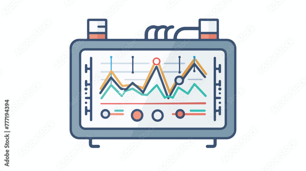 Oscilloscope Icon in Filled Outline Style on White background