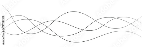 Thin line wavy abstract vector background. Curve wave seamless pattern. Line art striped graphic template. Wavy line horizontal divider outline minimalist line art. Vector illustration. Eps file 49.