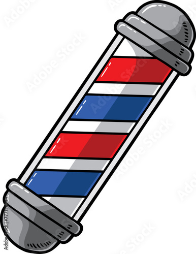 Vector Cartoon Vintage Barbers Pole