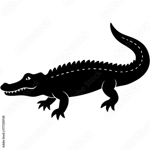 Simple    crocodile  Silhouette Vector logo Art  Icons  and Graphics vector illustration