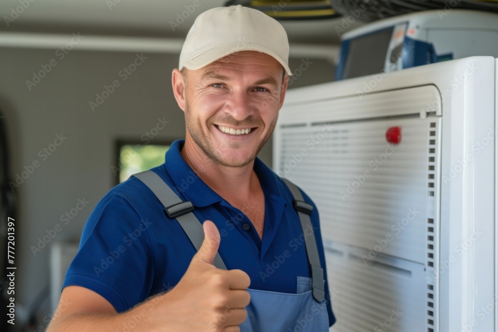 male air conditioner technician at an air conditioner repairman working from home male air conditioner technician at an air conditioner repairman working from home