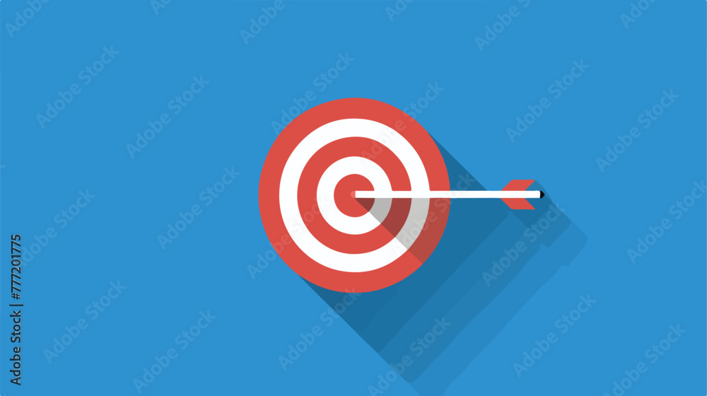 Target Line Icon On Blue Background flat vector isolated