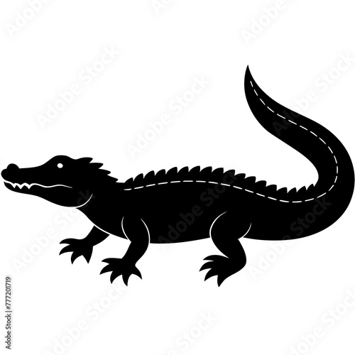 Simple    crocodile  Silhouette Vector logo Art  Icons  and Graphics vector illustration