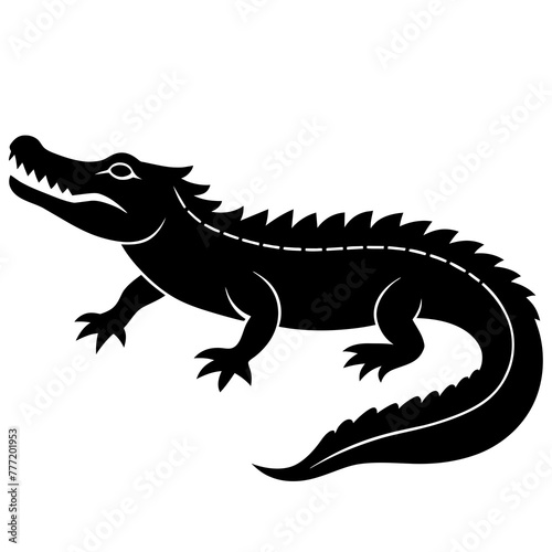 Simple    crocodile  Silhouette Vector logo Art  Icons  and Graphics vector illustration
