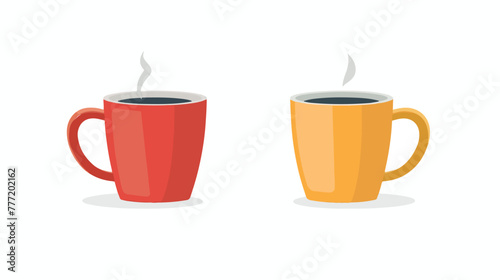 Tea mug icon vector color style design flat vector isolated