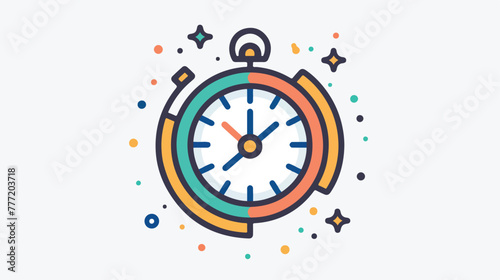 Time Management Vector Thick Line Filled Colors Icon