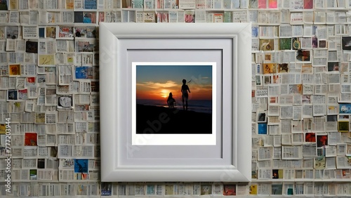 White Frame with Collaged Magazine Pages Border