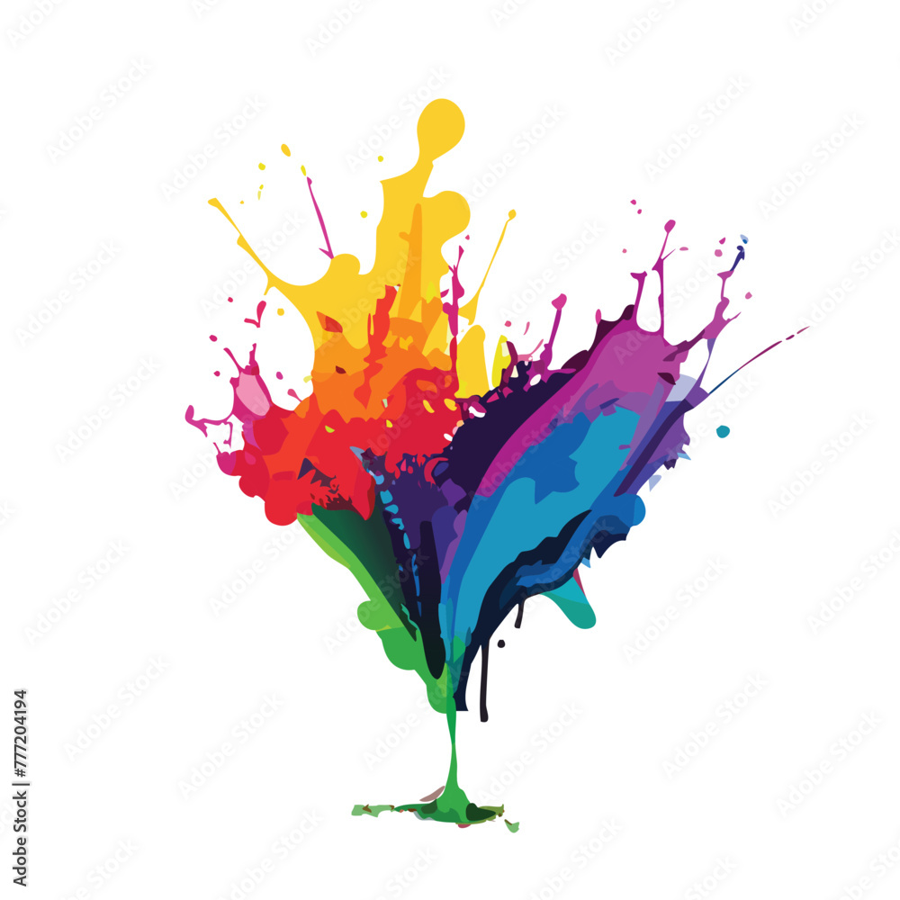 colorful ink splash splatter