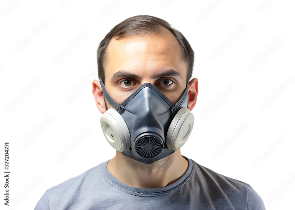Isolate gas mask up close isolated on transparent background Isolate gas mask up close isolated on transparent background