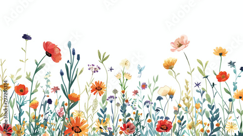 Vector flower background flat vector isolated on white