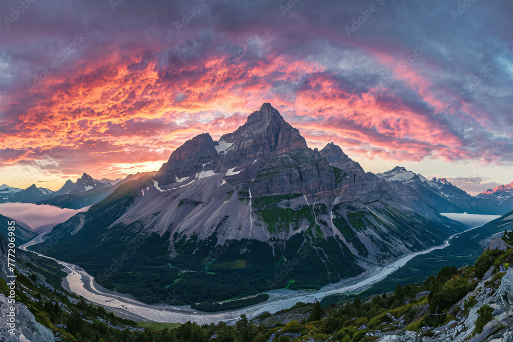 sunset in the mountains