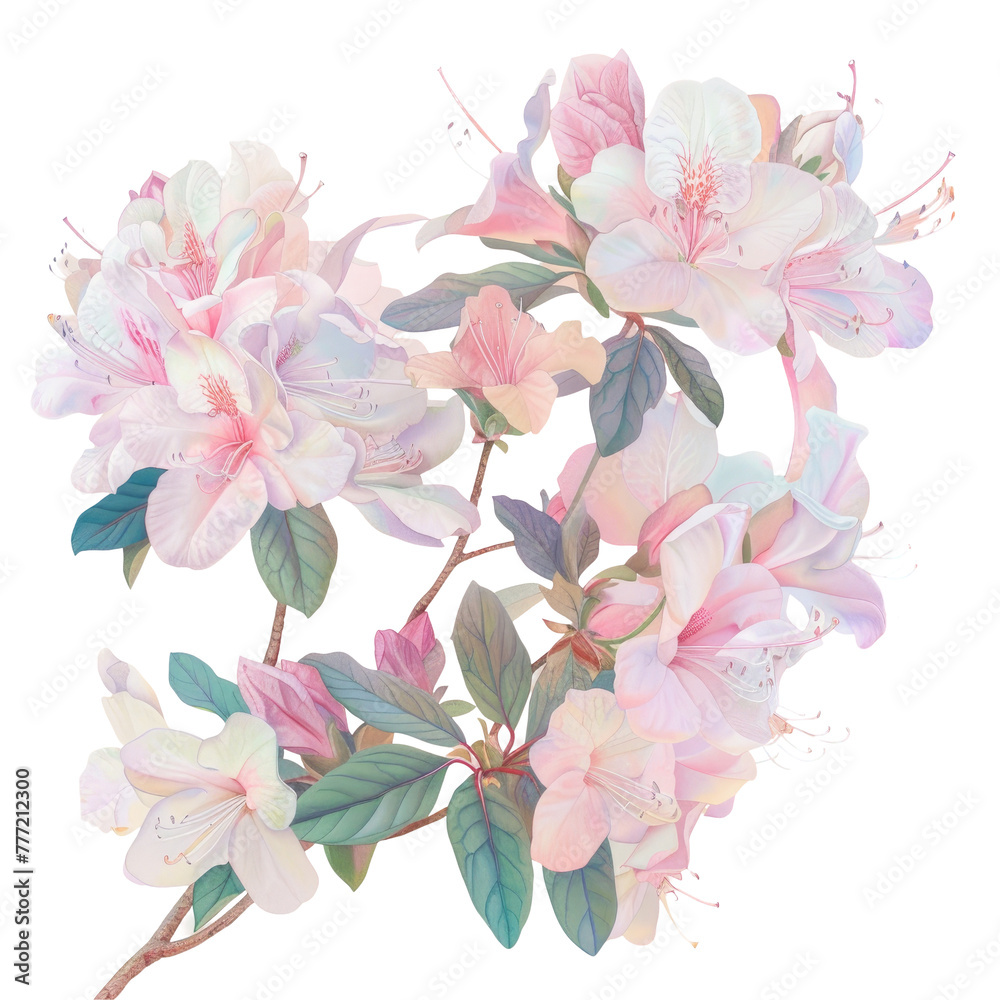 A painting of a bunch of flowers on a Transparent Background