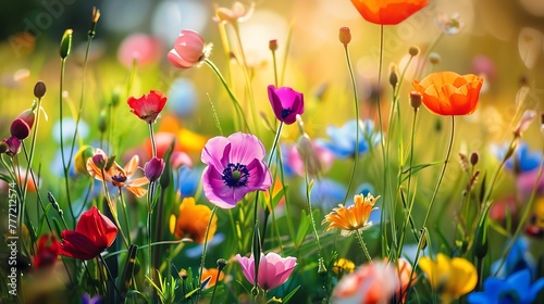Spring meadow full of colorful flowers © Rosie