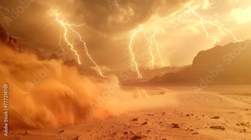 desert and sand storm thunder