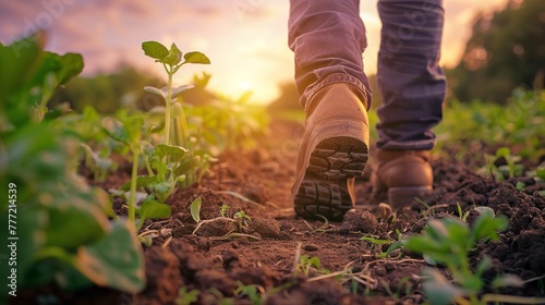 farmer walking