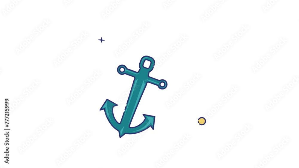 anchor icon animation video for nautical element set, isolated marine equipment motion graphic design anchor icon animation video for nautical element set, isolated marine equipment motion graphic design