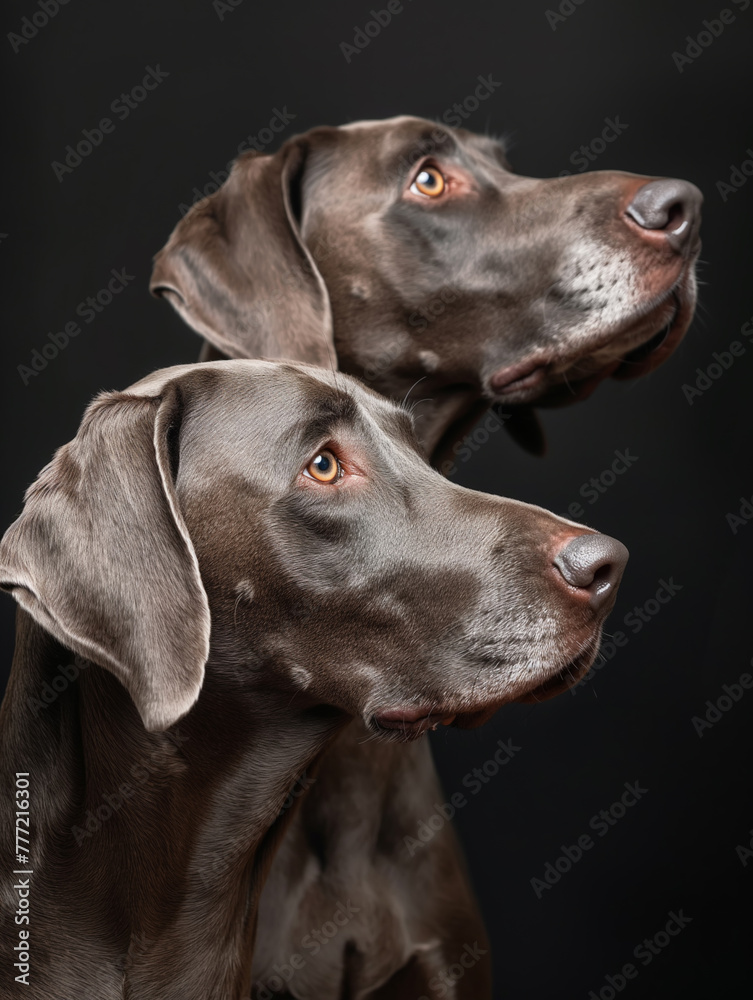 Studio portrait of a weimaraners Studio portrait of a weimaraners