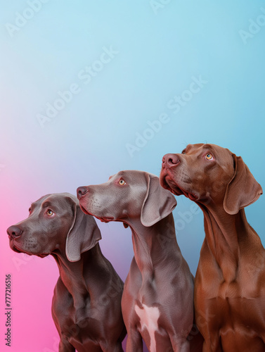 Studio portrait of a weimaraners