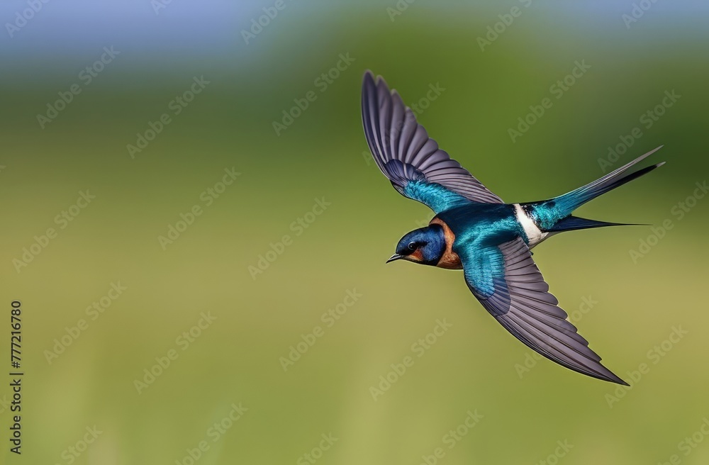 Swallow bird in flight close-up Swallow bird in flight close-up