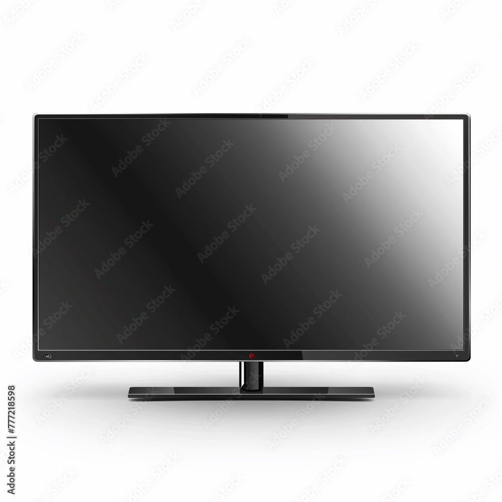 Modern Flat Screen TV with Black Bezel Isolated on White - Perfect for Technology and Entertainment Spaces Modern Flat Screen TV with Black Bezel Isolated on White - Perfect for Technology and Entertainment Spaces
