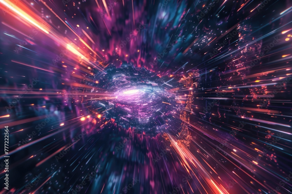 Abstract flight in space hyper jump illustration Abstract flight in space hyper jump illustration