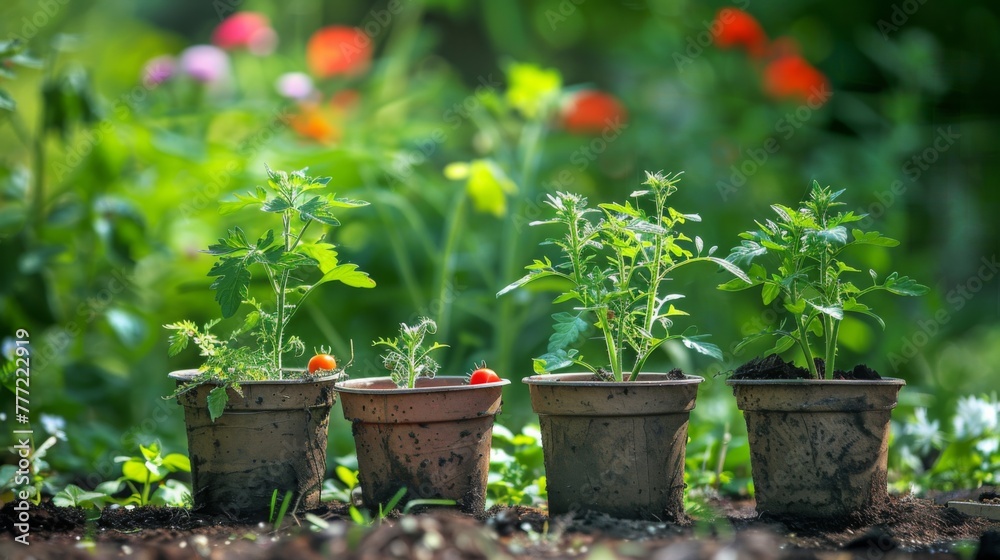 Lively young plants emerging from soil, basking in the nurturing greenhouse environment