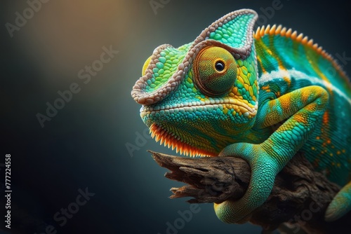 camaleon de colores. colores vibrantes photo