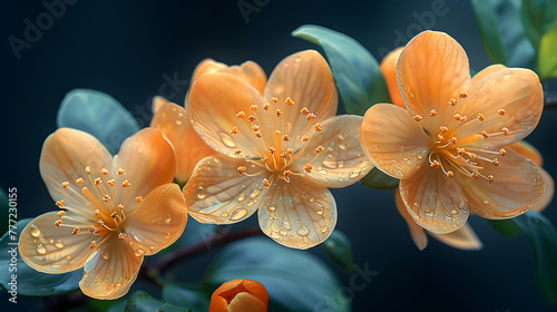 Oranges Flower Isolated in transparant background. Generative Ai