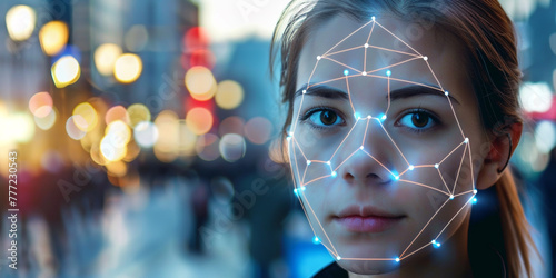 the ethics of facial recognition technology in surveillance systems realistic stock photography