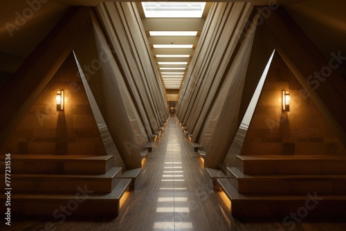Interior shots of the pyramid chambers.