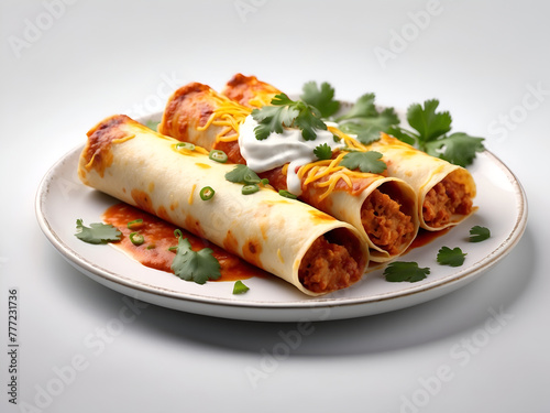 Assortment Of Delicious Mexican food on a White Background