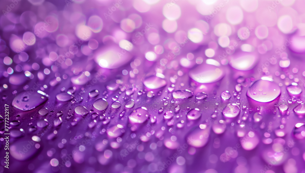 Fototapeta Purple, wallpaper background with many small water droplets scattered throughout