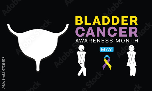 Bladder Cancer Awareness month design. It features a bladder and man and woman symbol. Vector illustration