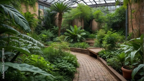 Indoor tropical garden within modern architecture © sitifatimah