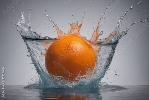 orange in water splash