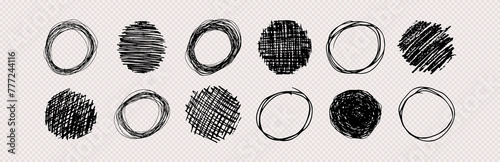 Hand drawn scribble circles