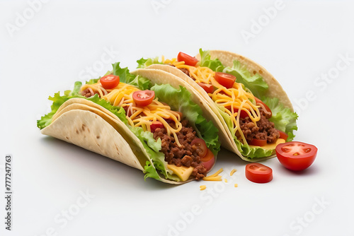 Assortment Of Delicious Mexican food on a White Background
