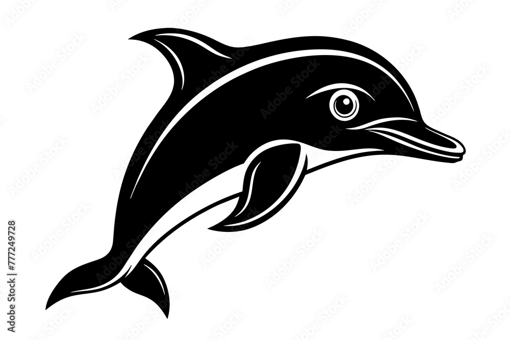 Fototapeta premium Dolphin Silhouette Vector Logo Art: Iconic Graphics & Illustrations ,dolphin silhouette design