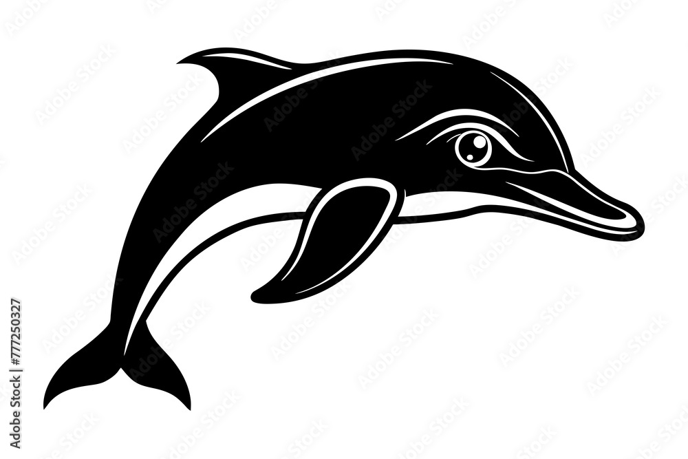 Fototapeta premium dolphin silhouette isolated on white