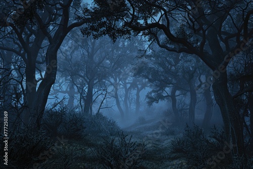 ciemny las panorama fantasy krajobraz