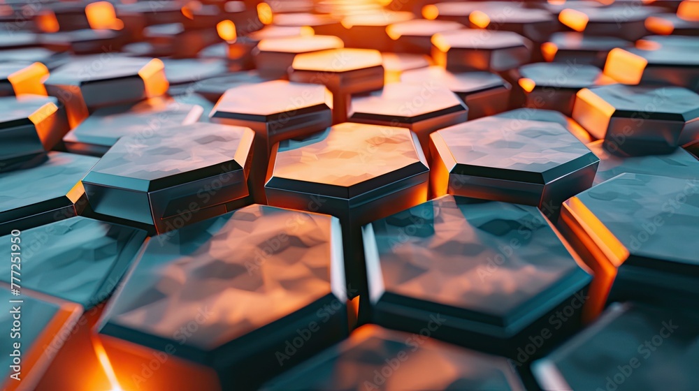 3D hexagon design. Generative AI 3D hexagon design. Generative AI